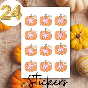 5 for $25 24 Fall Pumpkin Stickers 2"